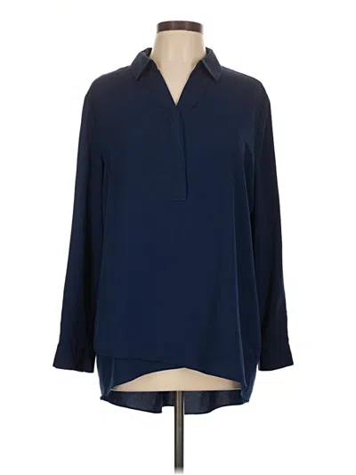 Pre-owned Chico's 3/4 Sleeve Blouse In Blue
