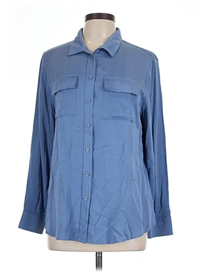 Pre-owned Chico's 3/4 Sleeve Blouse In Blue