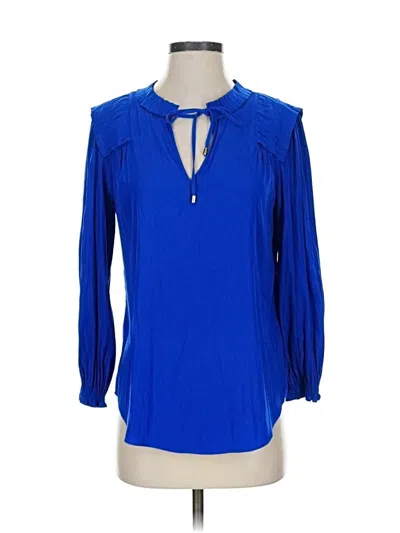 Pre-owned Chico's 3/4 Sleeve Blouse In Blue