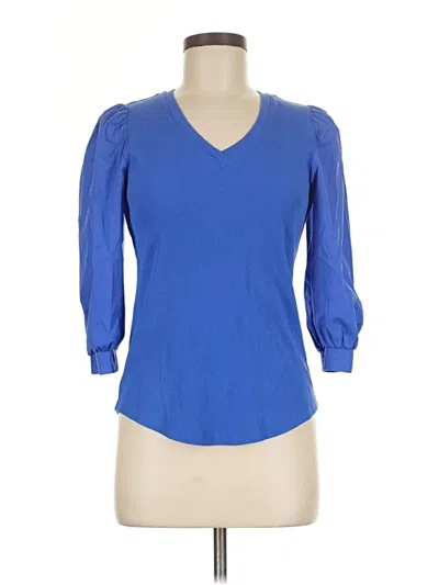 Pre-owned Chico's 3/4 Sleeve Blouse In Blue