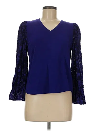 Pre-owned Chico's 3/4 Sleeve Blouse In Blue