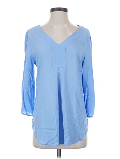 Pre-owned Chico's 3/4 Sleeve Blouse In Blue
