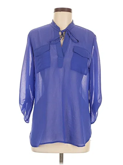 Pre-owned Chico's 3/4 Sleeve Blouse In Blue