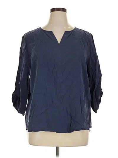 Pre-owned Chico's 3/4 Sleeve Blouse In Blue