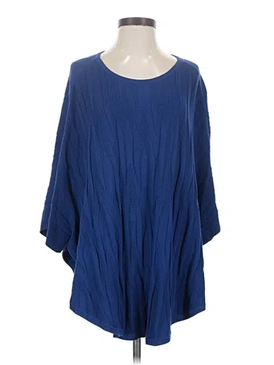 Pre-owned Chico's 3/4 Sleeve Blouse In Blue