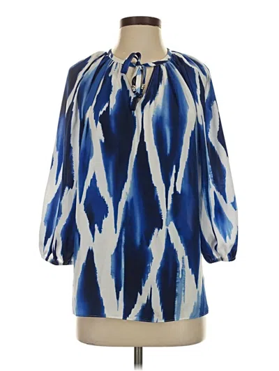 Pre-owned Chico's 3/4 Sleeve Blouse In Blue