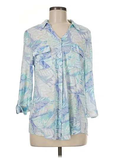 Pre-owned Chico's 3/4 Sleeve Blouse In Blue