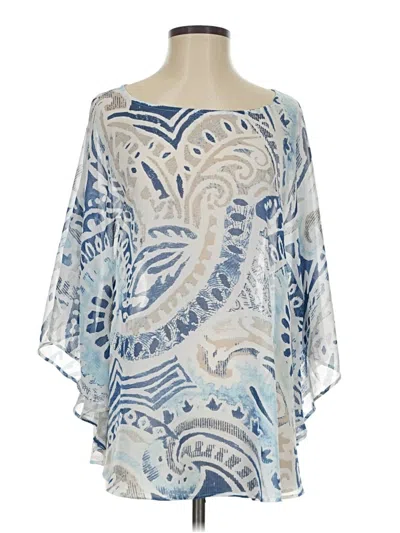 Pre-owned Chico's 3/4 Sleeve Blouse In Blue