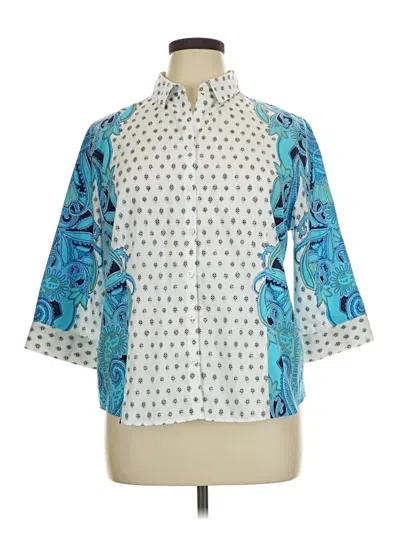 Pre-owned Chico's 3/4 Sleeve Blouse In Blue