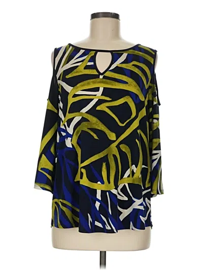 Pre-owned Chico's 3/4 Sleeve Blouse In Blue