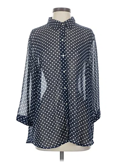 Pre-owned Chico's 3/4 Sleeve Blouse In Blue