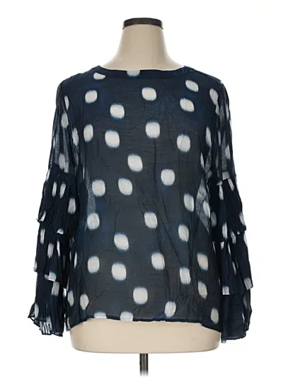 Pre-owned Chico's 3/4 Sleeve Blouse In Blue