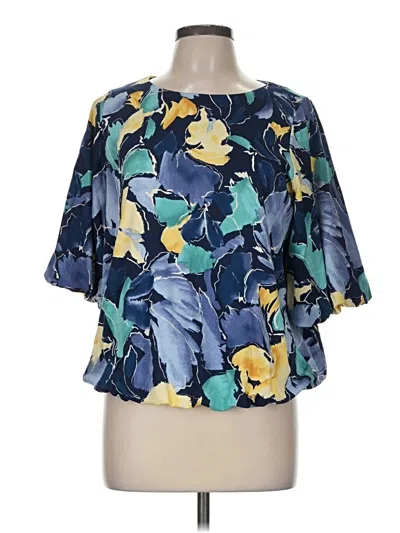 Pre-owned Chico's 3/4 Sleeve Blouse In Blue