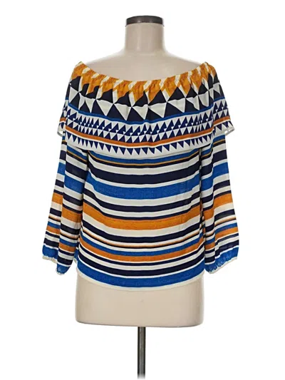 Pre-owned Chico's 3/4 Sleeve Blouse In Blue