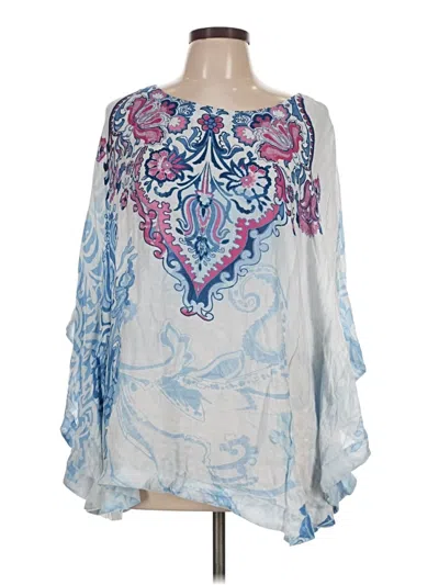 Pre-owned Chico's 3/4 Sleeve Blouse In Blue