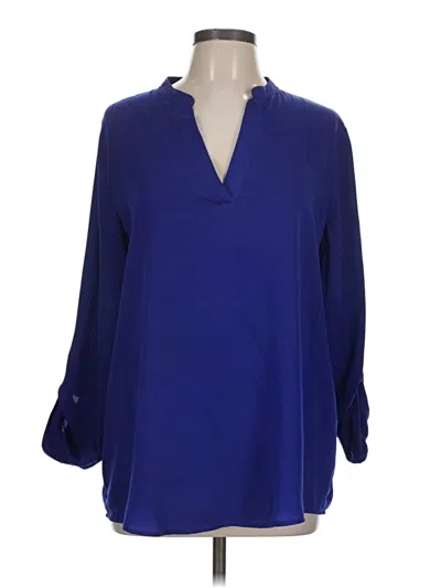 Pre-owned Chico's 3/4 Sleeve Blouse In Blue