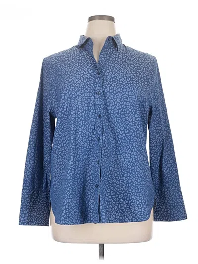 Pre-owned Chico's 3/4 Sleeve Blouse In Blue