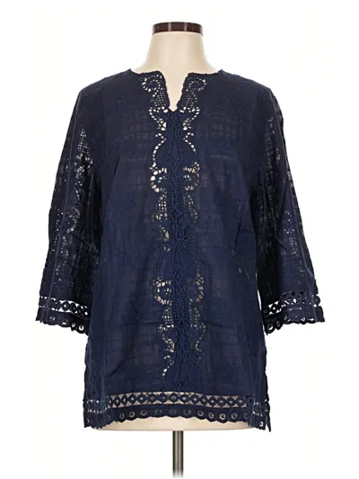 Chico's 3/4 Sleeve Blouse In Blue
