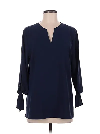 Pre-owned Chico's 3/4 Sleeve Blouse In Blue