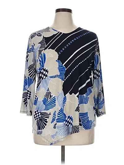Pre-owned Chico's 3/4 Sleeve Blouse In Blue