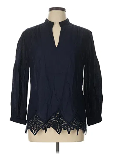 Pre-owned Chico's 3/4 Sleeve Blouse In Blue