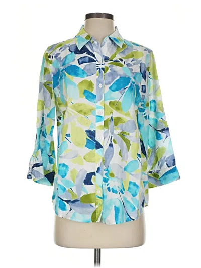 Pre-owned Chico's 3/4 Sleeve Blouse In Blue