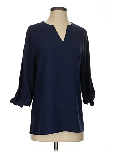 Pre-owned Chico's 3/4 Sleeve Blouse In Blue