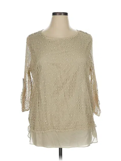 Pre-owned Chico's 3/4 Sleeve Blouse In Brown