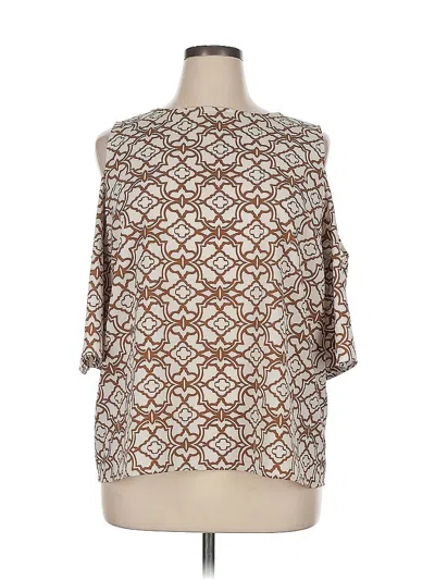Pre-owned Chico's 3/4 Sleeve Blouse In Brown