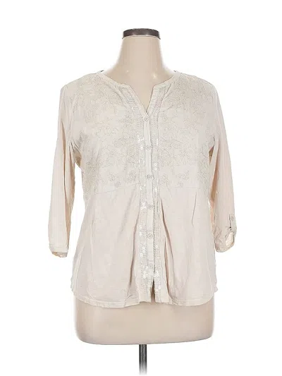 Pre-owned Chico's 3/4 Sleeve Blouse In Brown