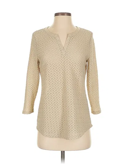 Pre-owned Chico's 3/4 Sleeve Blouse In Brown