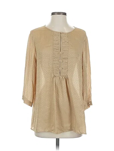 Pre-owned Chico's 3/4 Sleeve Blouse In Brown