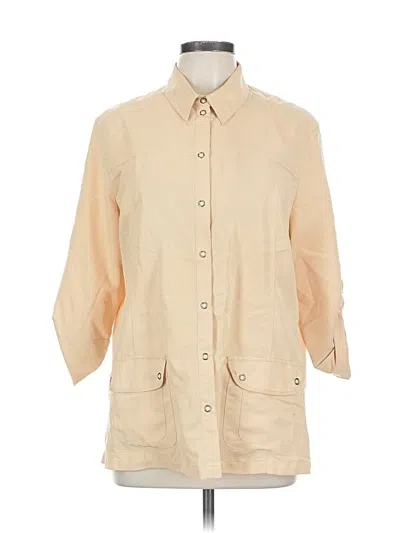 Pre-owned Chico's 3/4 Sleeve Blouse In Brown