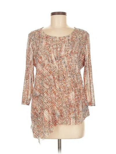 Pre-owned Chico's 3/4 Sleeve Blouse In Brown