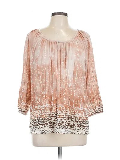 Pre-owned Chico's 3/4 Sleeve Blouse In Brown