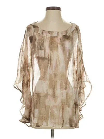 Pre-owned Chico's 3/4 Sleeve Blouse In Brown