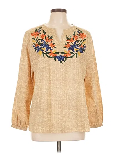 Pre-owned Chico's 3/4 Sleeve Blouse In Brown