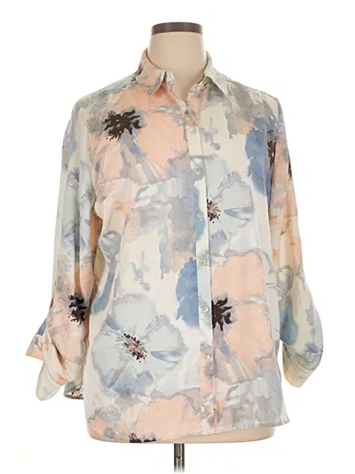 Pre-owned Chico's 3/4 Sleeve Blouse In Brown