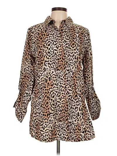 Pre-owned Chico's 3/4 Sleeve Blouse In Brown
