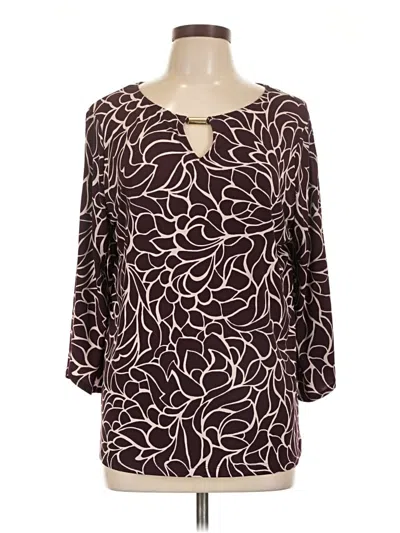 Pre-owned Chico's 3/4 Sleeve Blouse In Brown
