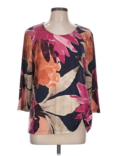 Pre-owned Chico's 3/4 Sleeve Blouse In Brown