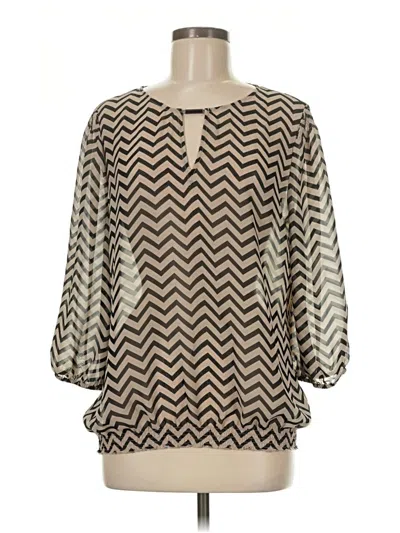 Pre-owned Chico's 3/4 Sleeve Blouse In Brown