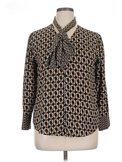 Pre-owned Chico's 3/4 Sleeve Blouse In Brown