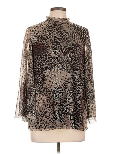 Pre-owned Chico's 3/4 Sleeve Blouse In Brown