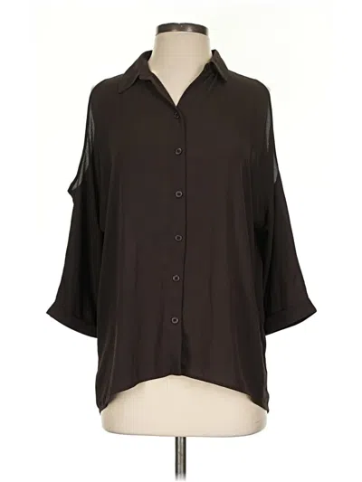 Pre-owned Chico's 3/4 Sleeve Blouse In Brown