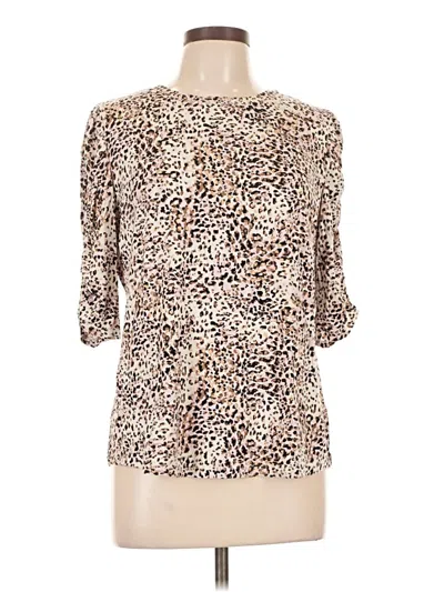 Pre-owned Chico's 3/4 Sleeve Blouse In Brown