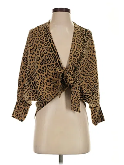 Pre-owned Chico's 3/4 Sleeve Blouse In Brown