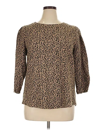 Pre-owned Chico's 3/4 Sleeve Blouse In Brown