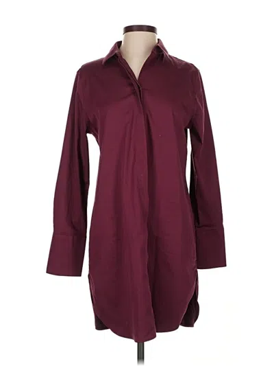 Pre-owned Chico's 3/4 Sleeve Blouse In Burgundy