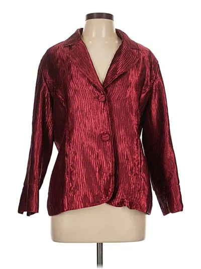 Pre-owned Chico's 3/4 Sleeve Blouse In Burgundy